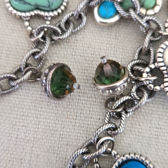 Brighton Silver and Turquoise Charm Bracelet - Picture 7 of 9